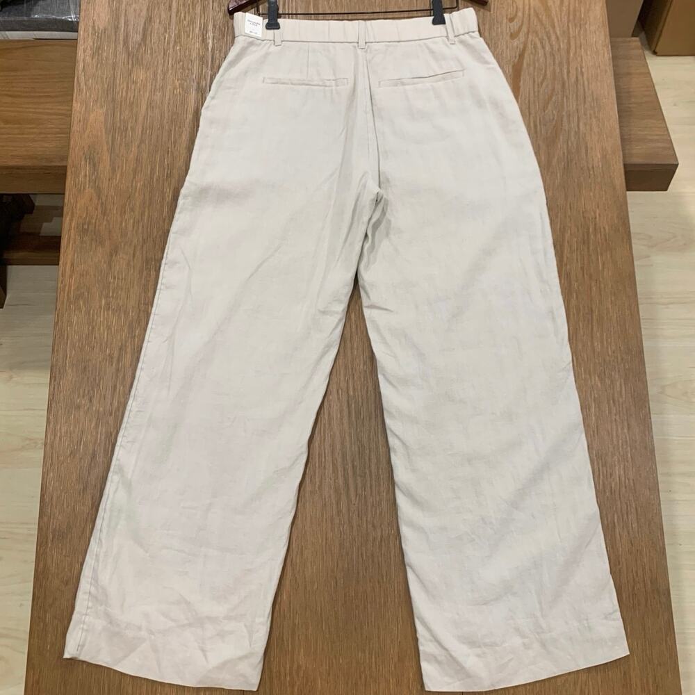 NWT Abercrombie & Fitch 100% Linen Wide Leg Trouser Pants Size 10 - Picture 4 of 10